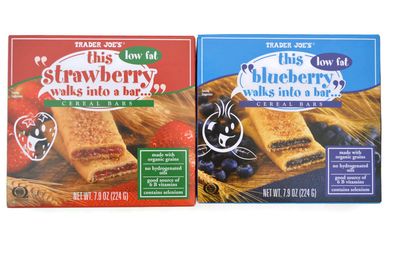 Trader Joe&#39;s Walks Into a Bar Cereal Bar Bundle - 2 Items: (1) 6 Bar Box of Strawberry and (1) 6 Bar Box of Blueberry (12 Bars Total)