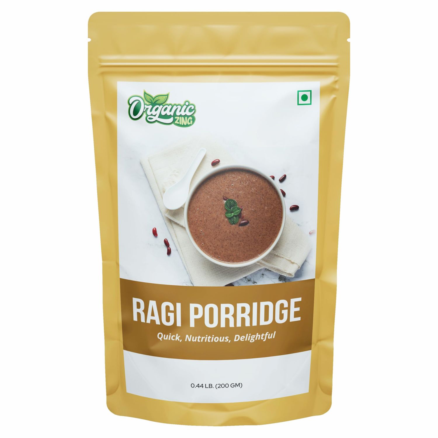 Organic Zing Wholesome and Quick: Instant Ragi Porridge | Made with Ragi | 200g