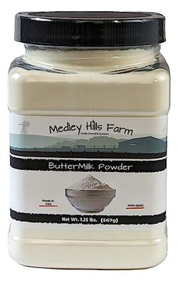 Buttermilk Powder by Medley hills farm 125 lbs in Reusable Container  Perfect powdered buttermilk for baking Perfect for Bread Biscuits Pancakes Cakes and Salad Dressing  NonGMO  Kosher  Made in USA