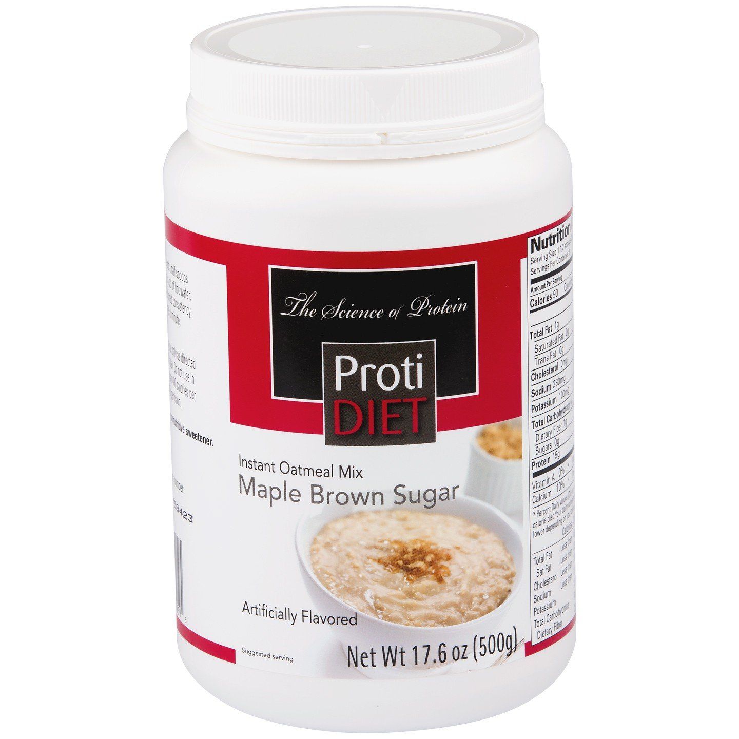 ProtiDiet High Protein Maple Brown Sugar Oatmeal - Low Fat, Sugar free Instant Oatmeal for a Nutritious Breakfast Packed with Essential Vitamins and Minerals - 20 Servings Jar