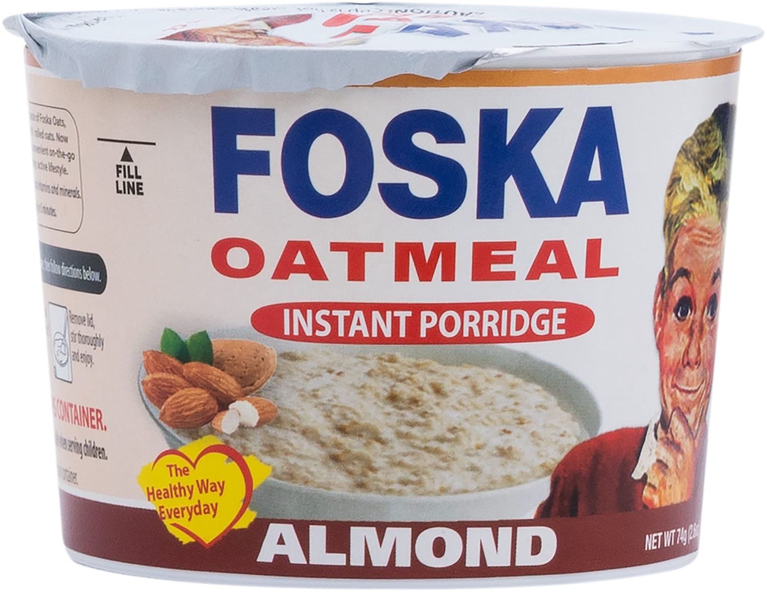 Foska Oatmeal Instant Porridge, Almond, 2.6 Ounce (Pack of 12)