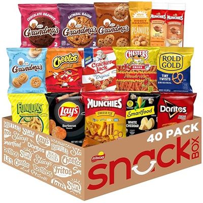 Frito Lay Ultimate Snack Care Package, Variety Assortment of Chips, Cookies, Crackers &amp; More, (Pack of 40)