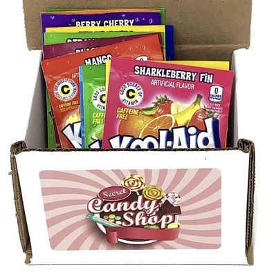 SECRET CANDY SHOP Kool-Aid Drink Mix Packets Variety Pack of 12 Flavors (1 of each flavor, Total of 12)