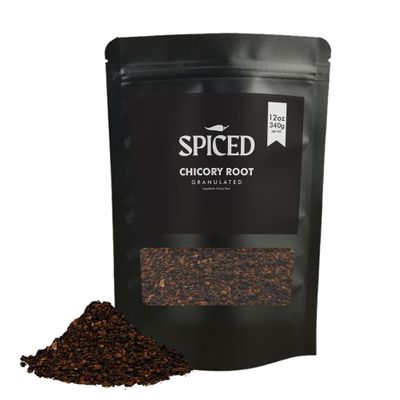 SPICED Chicory Root Granules, 12oz 340g, Resealable Bag, 100% Natural Ingredients, Gluten Free, Non GMO