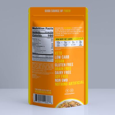 Kiss My Keto Granola Cereal - Peanut Butter Chocolate Keto Granola Low Carb Cereal (2g-Net) Low Sugar Granola (1g) - Grain Free Granola Keto Cereal, Gluten Free Granola - Keto Nut Granola for Yogurt