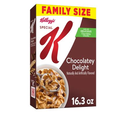Kellogg&#39;s Special K Breakfast Cereal, Fiber Cereal, Family Breakfast, Family Size, Chocolatey Delight (8 Boxes)