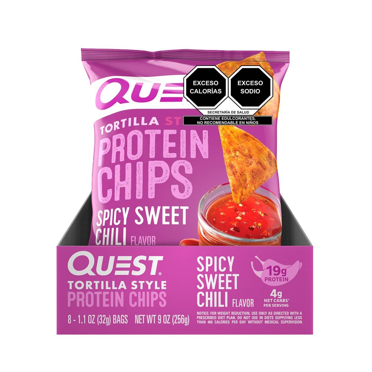 Quest Tortilla Style Protein Chips - Spicy Sweet Chili (8 Bags)