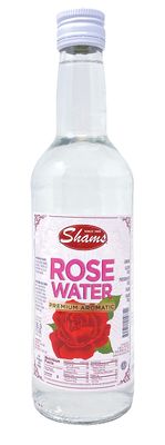 Shams Premium Rose Water For Cooking 16.9 Ounce - For Cooking, Baking, Desserts, Skincare - Ready to Use Rose Water for Baking Gluten-Free, Preservative-Free, Vegan and Sugar-Free