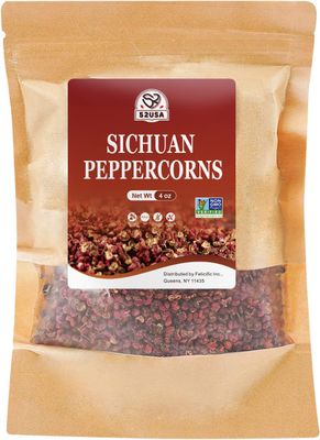 52USA Szechuan Peppercorns(4OZ), Sichuan Red Peppercorns, Tingly Numbness Whole Szechuan Peppercorns, Key Ingredients for Mapo Tofu and Sichuan Dishes