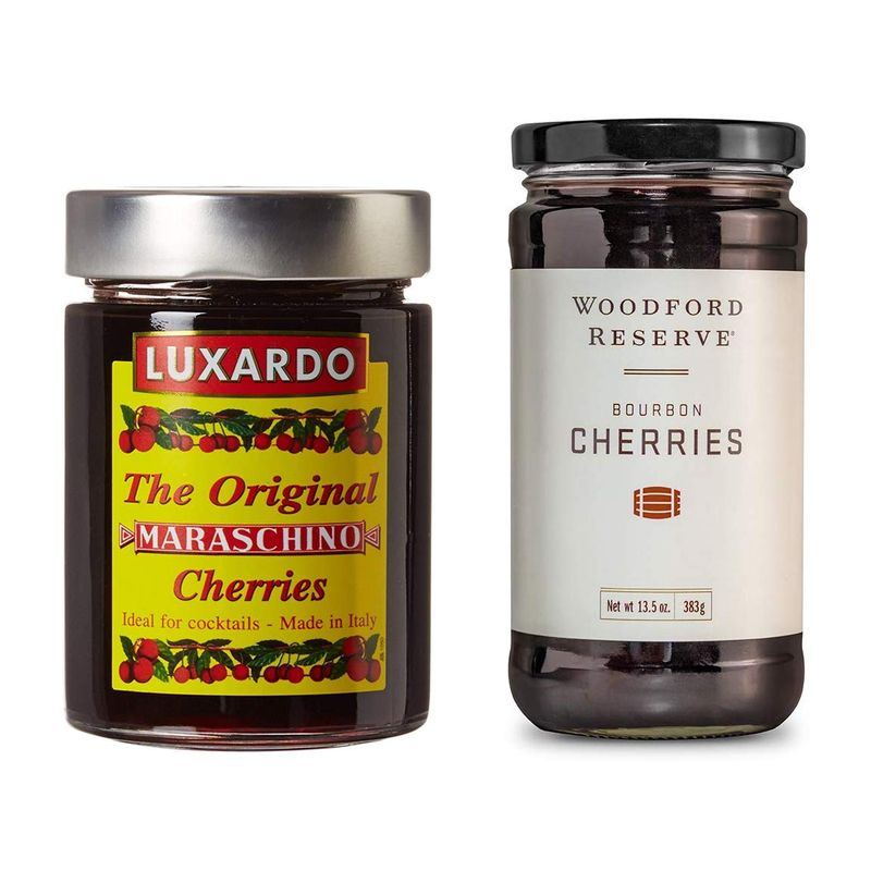 Luxardo Maraschino (400g) &amp; Woodford Reserve (383g) Bourbon Gourmet Cherries