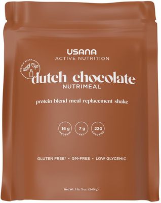 USANA Nutrimeal Meal Replacement Shake - Dutch Chocolate - Non-GMO - Gluten Free - Low Glycemic - 540 Grams - 9 Servings
