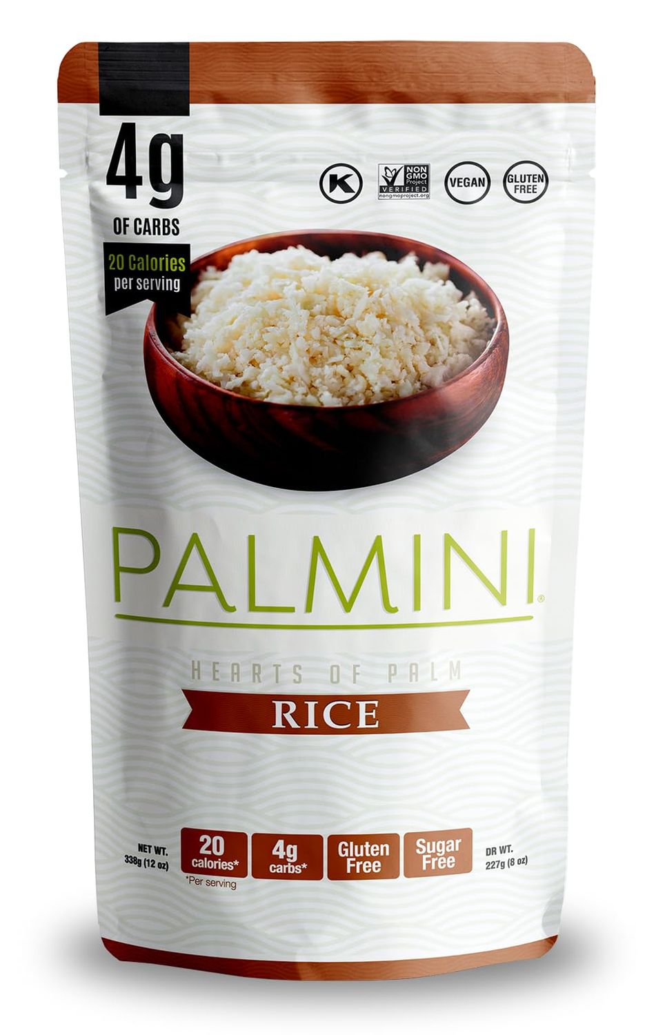 Palmini Rice | Low-Carb Rice, Low-Calorie Hearts of Palm Rice | Keto Rice, Gluten Free, Vegan, Non-GMO, Healthy Rice | As seen on Shark Tank | (12 Ounces Pouches - Pack of 1)