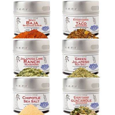Gustus Vitae Mexican Seasoning Gift Set - Tastes of Mexico - Artisanal Spice Blends - Set of 6- Non GMO, All Natural, Small Batch - Made by Hand in USA 501