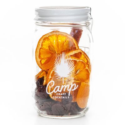 Camp Craft Cocktail Mix - The Old Fashioned | Premium Drink Mixer Infusion Kit with Dehydrated Fruit, Herbs and Vegan Sugar | 16 oz Glass Jar Mixer for Cocktails, Margaritas, and Mocktails - Serves 8