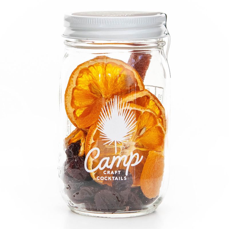 Camp Craft Cocktail Mix - The Old Fashioned | Premium Drink Mixer Infusion Kit with Dehydrated Fruit, Herbs and Vegan Sugar | 16 oz Glass Jar Mixer for Cocktails, Margaritas, and Mocktails - Serves 8