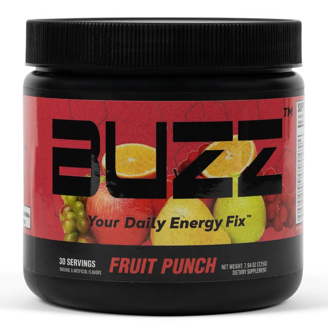 Morning Buzz Energy Drink Powder - Energy Boost Drink Mix - Sugar-Free Energy with Antioxidants - Morning Kickstart and Sports Nutrition Endurance Product - 30 Servings, Fruit Punch, 7.9 Ounces