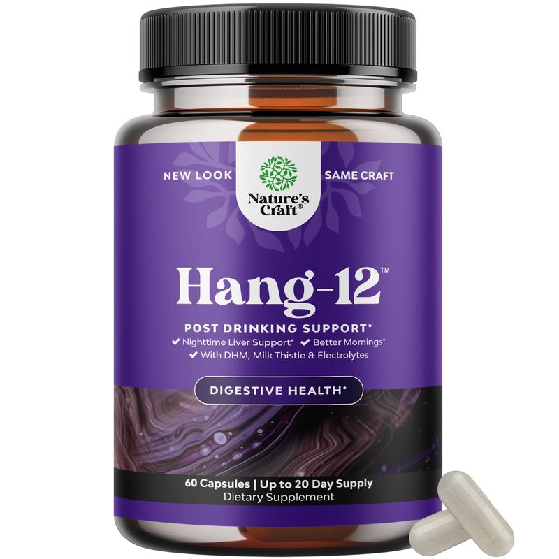 Nighttime Liver Detox &amp; Hydration Pills - Pre and Post Drinking Recovery Liver Support Supplement for Better Mornings with DHM Dihydromyricetin Milk Thistle Extract and Electrolytes (60 Capsules)