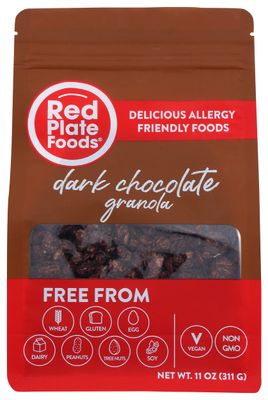 Red Plate Foods Dark Chocolate Flavored Granola, Gluten Free, Non GMO, 11 Ounce (Pack of 6)