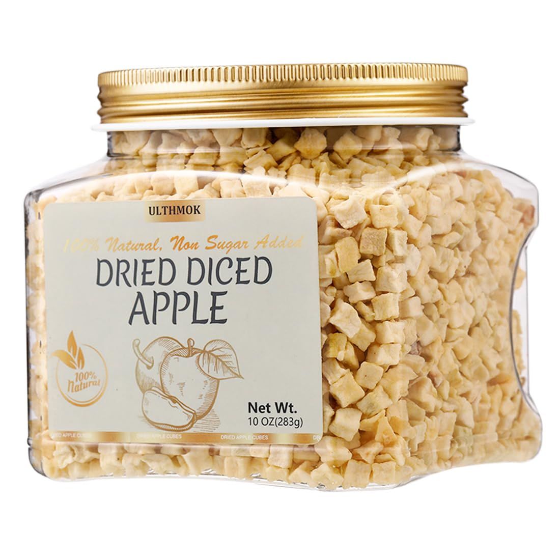 Premium Dried Diced Apples,10 Oz /283g,1 Ingredient Made with 100% Natural Apple, No Sugar Added Dehydrated Apple, No Additives &amp; No Flavoring.