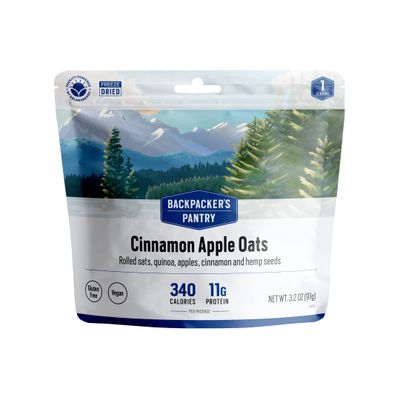 Backpacker&#39;s Pantry Cinnamon Apple Oats - Freeze Dried Backpacking &amp; Camping Food - Emergency Food - 11 Grams of Protein, Vegan, Gluten-Free - 1 Count