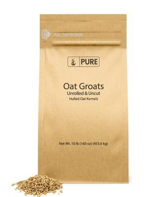 Pure Original Ingredients Oat Groats (10 lb), Whole, Uncut &amp; Hulless, High in Protein, Oat Kernels