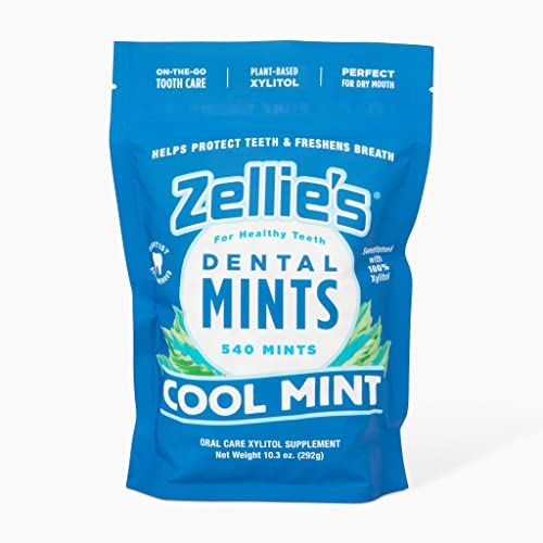 Zellie&#39;s | 100% Xylitol Sugar Free Cool Mint Breath Mints | Non-GMO, Low-Calorie, Gluten Free, Vegan &amp; Kosher Mints (540 Count - Pack of 1)