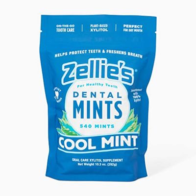 Zellie&#39;s | 100% Xylitol Sugar Free Cool Mint Breath Mints | Non-GMO, Low-Calorie, Gluten Free, Vegan &amp; Kosher Mints (540 Count - Pack of 1)