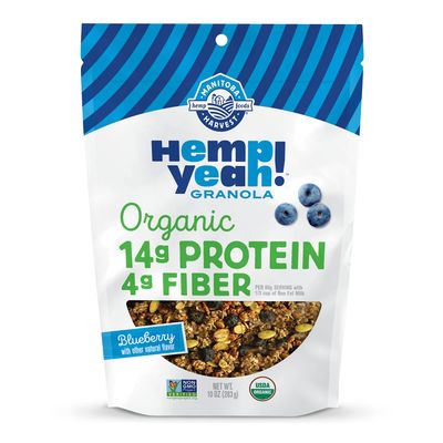 Manitoba Harvest Hemp Yeah! Granola, Blueberry, 10oz, with 10 g of Protein, 3.6 g Omegas, 3 g of Fiber and less than 10 g Sugar Per Serving, Organic, Non-GMO, Packaging May Vary