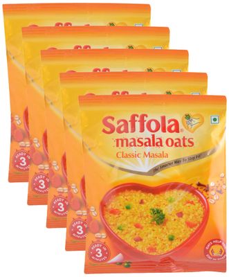 Saffola Oats Saffola Masala Oats - Classic Masala- 39 Grams - (1.37 Oz) Vegetarian Oatmeal India - Pack Of 5