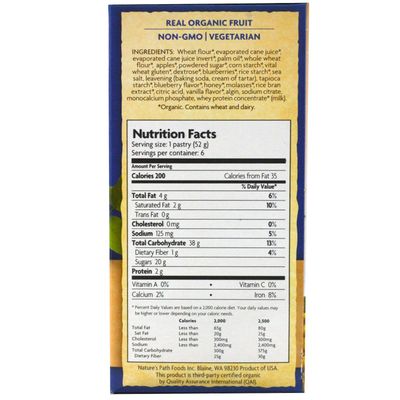 Nature's Path Organic Toaster Pastries Blueberry Frosted -- 11 oz