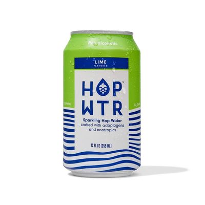 HOP WTR - Sparkling Hop Water - Lime - NA Beer, No Calories or Sugar, Low Carb, With Adaptogens and Nootropics for Added Benefits (12 oz Cans)