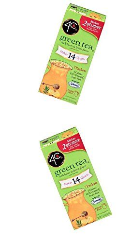 4c Totally Light Green Tea with Lemon &amp; Honey flavor - 2 boxes of 7 packets each