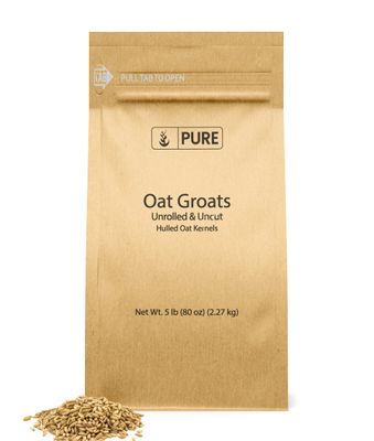 Pure Original Ingredients Oat Groats, Whole, Uncut &amp; Hulless, High in Protein, Oat Kernels (5 Pound)