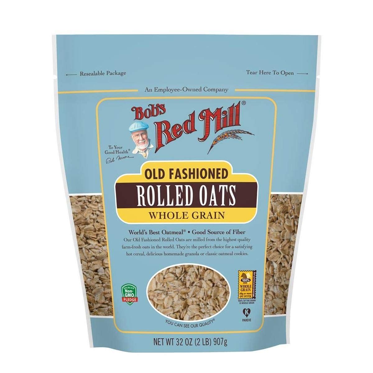 Bob&#39;s Red Mill Resealable Old Fashioned Regular Rolled Oats, 32 Ounce (Pack of 2)