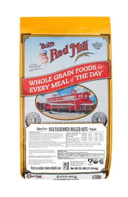 Bob&#39;s Red Mill Gluten Free Organic Old Fashioned Rolled Oats, 25 Pound (Pack of 1)