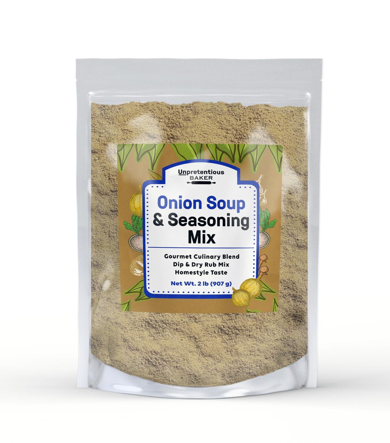 Unpretentious Onion Soup &amp; Seasoning Mix, 2 lb, Gourmet Culinary Blend, Great for Soups &amp; Dips