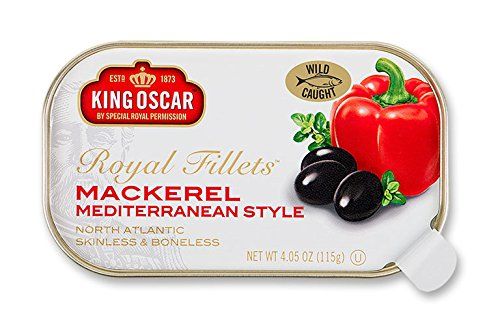 King Oscar Royal Fillets Mediterranean Style Mackerel 4 oz (Pack of 6)