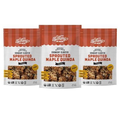 Bakery On Main, USDA Organic, Whole Grain Granola + Sprouted Ancient Grains, Gluten-Free, Vegan &amp; Non GMO - Sprouted Maple Quinoa, 11oz (Pack of 3)