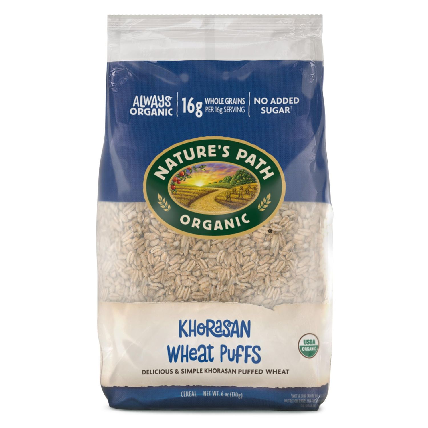 Nature&#39;s Path Organic Khorasan Wheat Puffs Cereal, 6 oz (Pack of 12), Earth Friendly Packaging