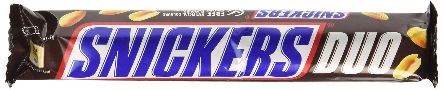 Snickers Duo Milk Chocolate Bar, 83.4 g