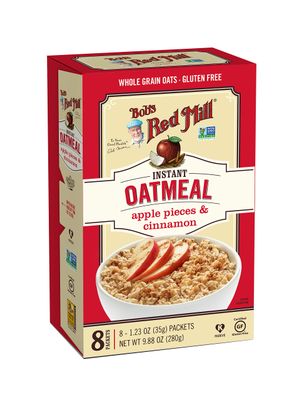 Bob&#39;s Red Mill Instant Oatmeal Packets, Apple Pieces &amp; Cinnamon, 8 Packets Total (1 Box/8 Packets per Box), Non-GMO, Gluten Free, 100% Whole Grain