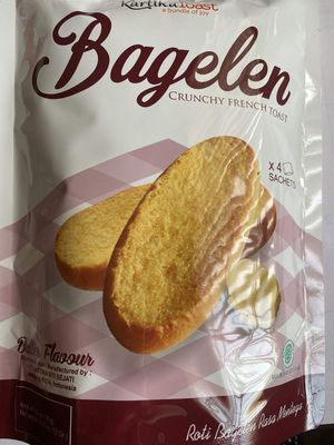 Bagelen Crunchy French Toast (4 sachets .63oz) total net weight 2.53 oz