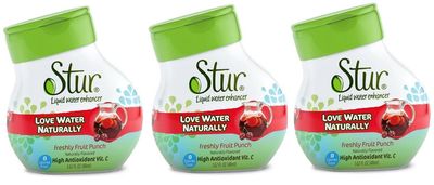 Stur Liquid Water Enhancer sweetened with Stevia | High in Vitamin C &amp; Antioxidants | Sugar Free | Daily Hydration &amp; Workout Recovery | Zero Calories | Keto | Vegan (Freshly Fruit Punch)