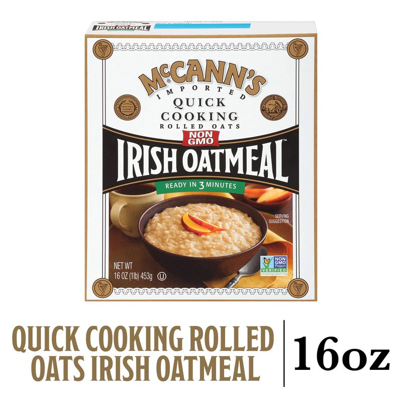 McCann's Irish Oatmeal, Quick Cooking Rolled Oats, 16 Ounce