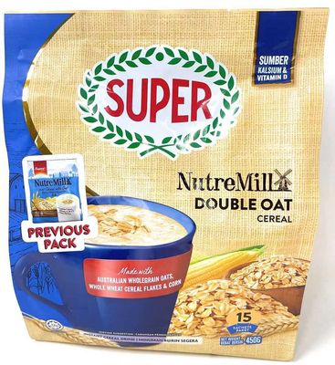 Supe Nutremill 4in1 Instant Original Cereal Wholegrain Oats, Flakes, Corn 15 Sachets 420g