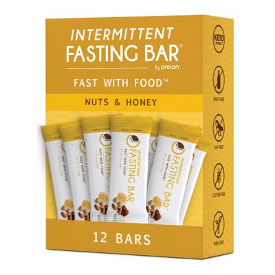 Prolon Fast Bars | Keto, Gluten Free, Dairy Free, Plant Based Protein, Intermittent Fasting Bars | Developed to Not Break Your Fast | Nuts &amp; Honey, 12 Ct
