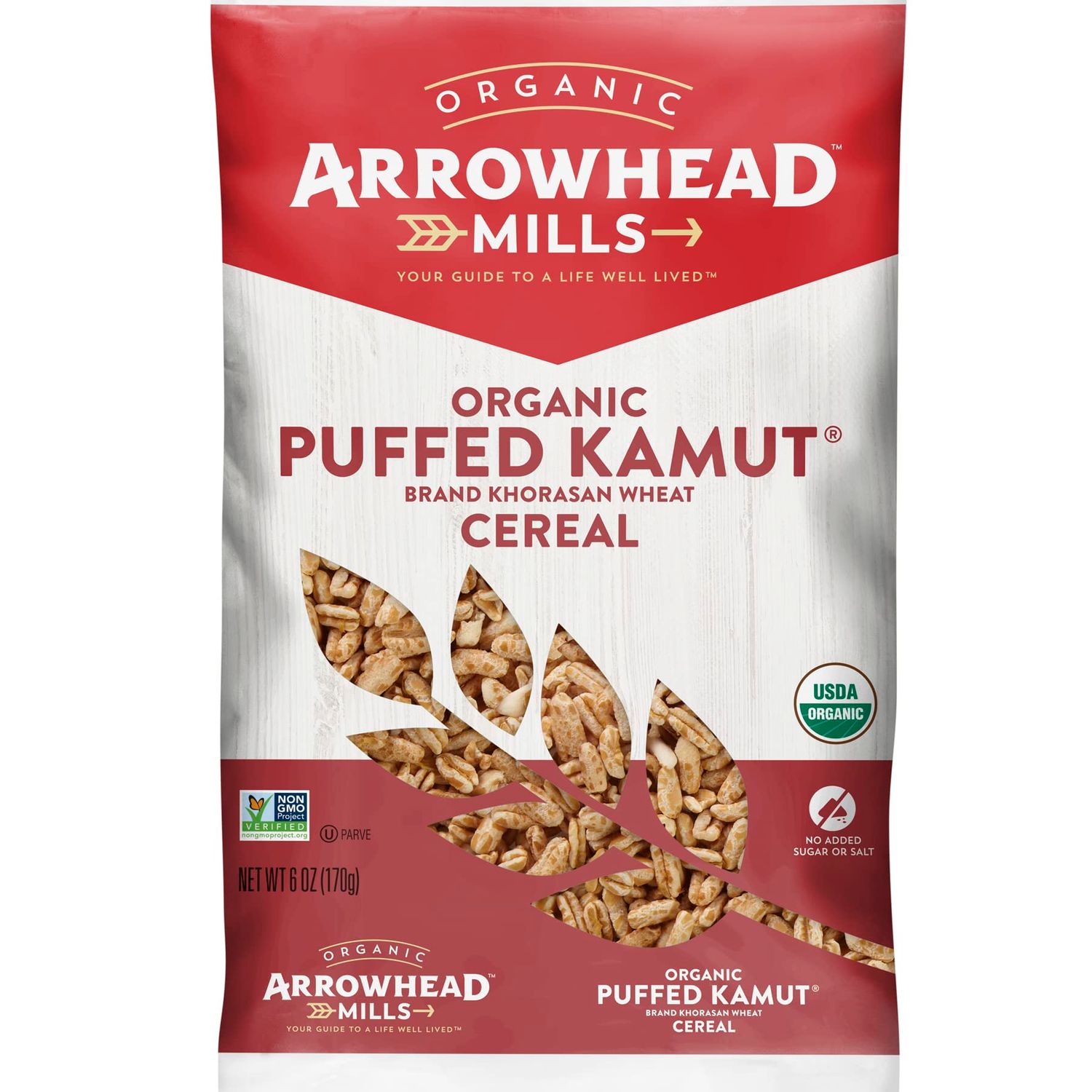Arrowhead Mills Organic Puffed Kamut Cereal, 6 oz Bag (Pack of 3)