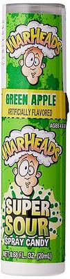 WARHEADS - Super Sour Candy Spray - Blue Raspberry, Green Apple and Watermelon Flavors - 0.68 oz. Bottles - 24 Pack