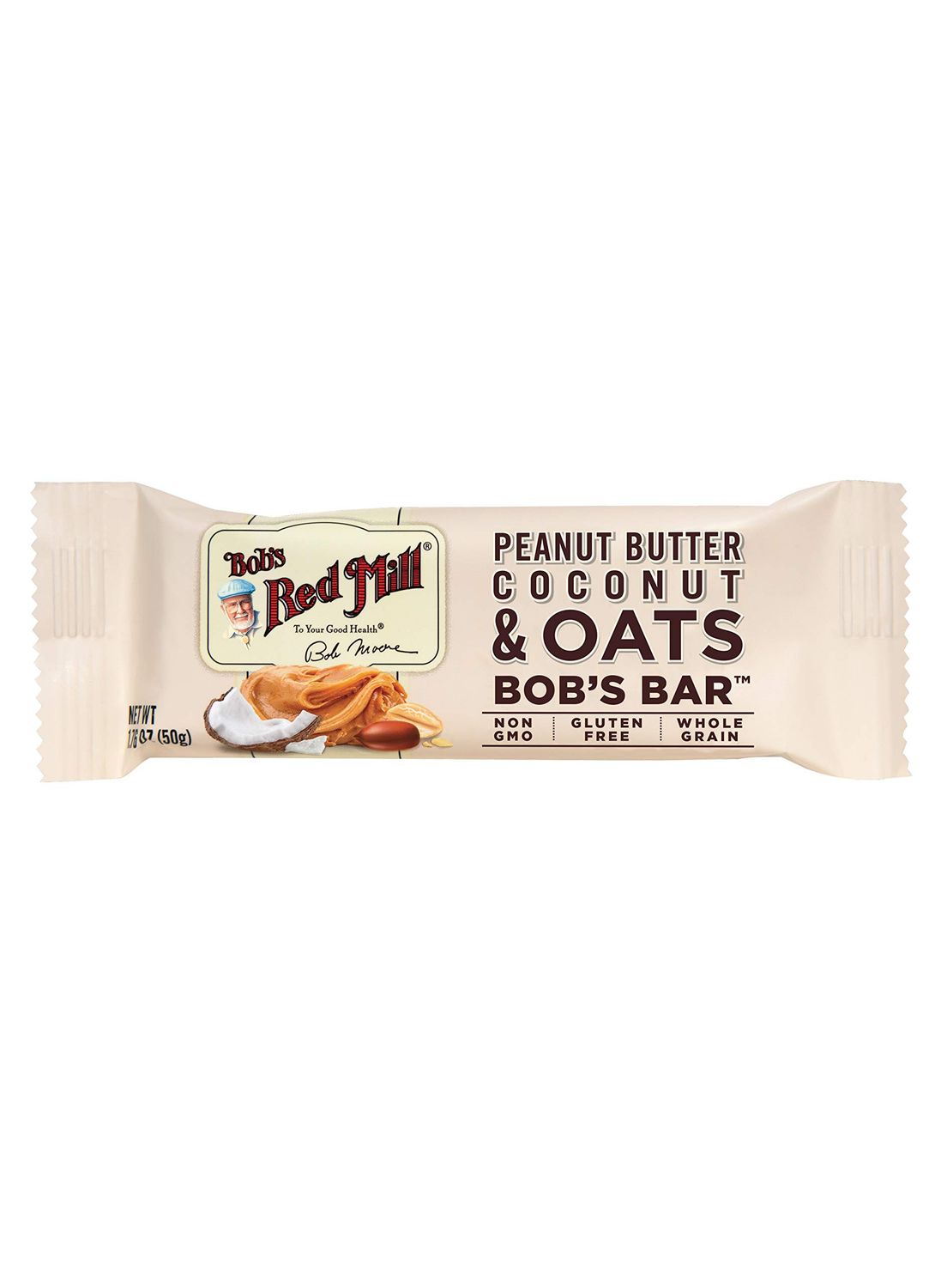 Bob&#39;s Red Mill Peanut Butter Coconut &amp; Oats Snack Bar - 1.76 Ounce (Pack of 12) - Gluten Free, Non-GMO, Whole Grain