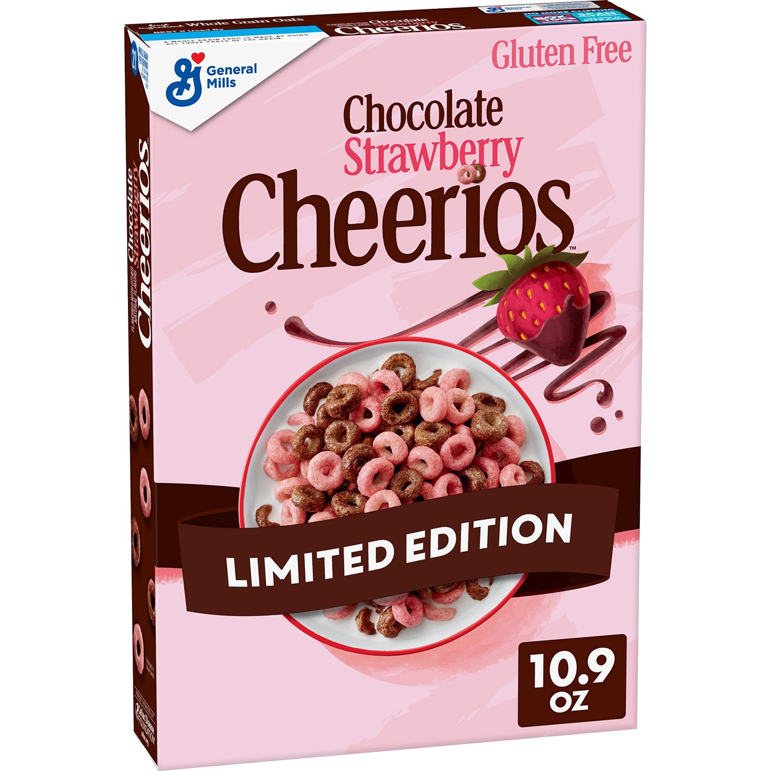 Chocolate Strawberry Cheerios Valentines Day Breakfast Cereal, 10.9 oz